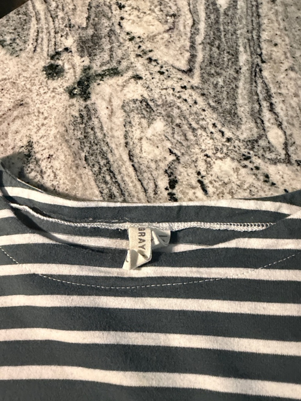 Striped Long Sleeve Kids Tee - Blue & Gray - Picture 4 of 6